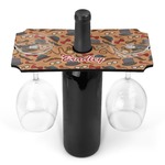 Vintage Hipster Wine Bottle & Glass Holder (Personalized)