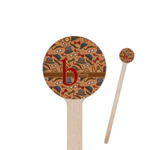 Vintage Hipster 7.5" Round Wooden Stir Sticks - Double Sided (Personalized)