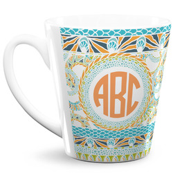 Teal Ribbons & Labels 12 Oz Latte Mug (Personalized)