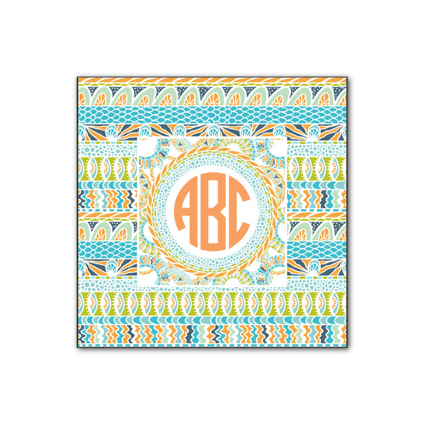 Custom Teal Ribbons & Labels Wood Print - 12x12 (Personalized)