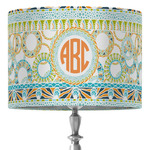 Teal Ribbons & Labels 16" Drum Lamp Shade - Fabric (Personalized)