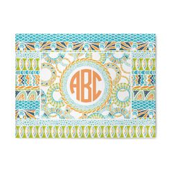 Teal Ribbons & Labels 5' x 7' Indoor Area Rug (Personalized)