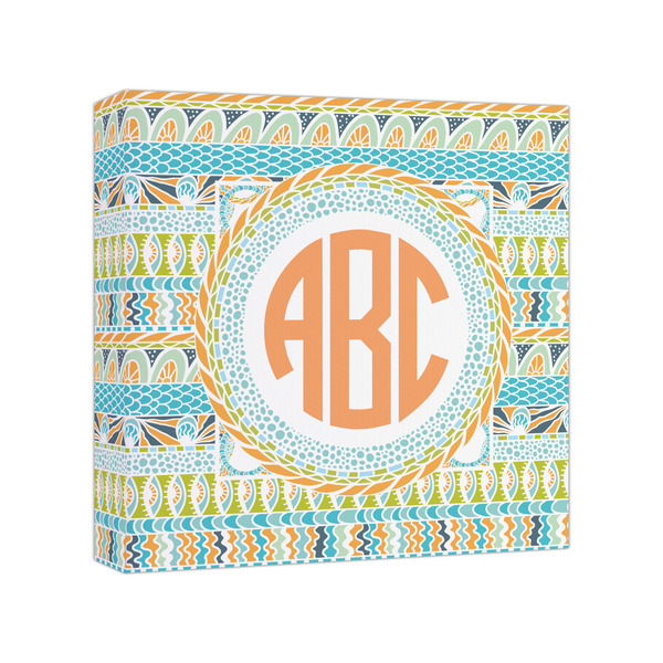 Custom Teal Ribbons & Labels Canvas Print - 8x8 (Personalized)