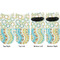 Teal Ribbons & Labels Adult Ankle Socks - Double Pair - Front and Back - Apvl