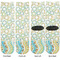 Teal Ribbons & Labels Adult Crew Socks - Double Pair - Front and Back - Apvl