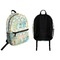 Teal Ribbons & Labels Backpack front and back - Apvl