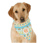 Teal Ribbons & Labels Dog Bandana Scarf w/ Monogram
