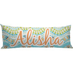 Teal Ribbons & Labels Body Pillow Case (Personalized)