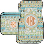 Teal Ribbons & Labels Car Floor Mats Set - 2 Front & 2 Back (Personalized)