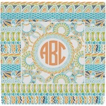 Teal Ribbons & Labels Ceramic Tile Hot Pad (Personalized)