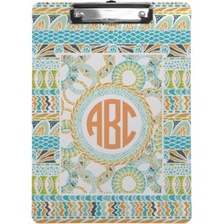 Teal Ribbons & Labels Clipboard (Letter Size) (Personalized)