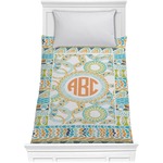 Teal Ribbons & Labels Comforter - Twin (Personalized)