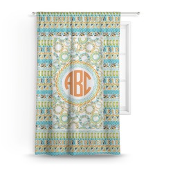 Teal Ribbons & Labels Curtain - 50"x84" Panel (Personalized)