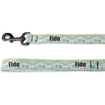 Teal Ribbons & Labels Deluxe Dog Leash (Personalized)