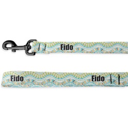Teal Ribbons & Labels Deluxe Dog Leash - 4 ft (Personalized)