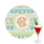 Teal Ribbons & Labels Printed Drink Topper -  2.5" (Personalized)