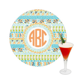 Teal Ribbons & Labels Printed Drink Topper -  2.5" (Personalized)