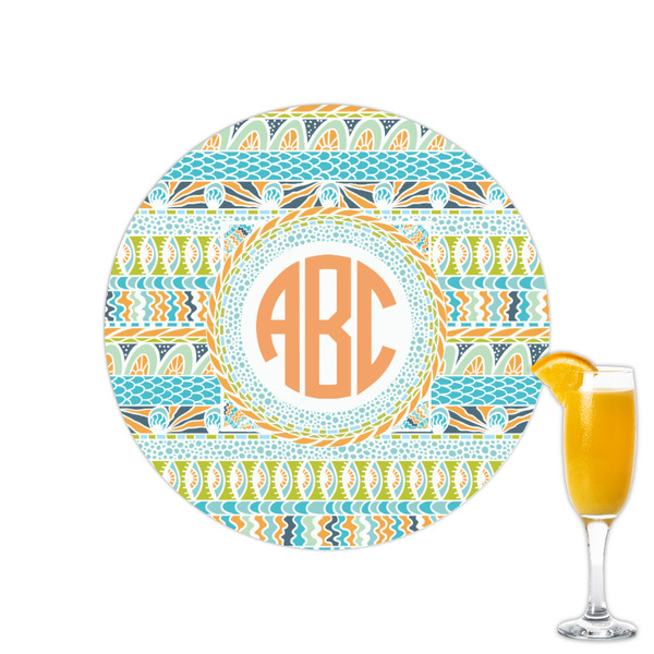 Custom Teal Ribbons & Labels Printed Drink Topper - 2.15" (Personalized)