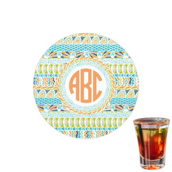 Teal Ribbons & Labels Printed Drink Topper - 1.5" (Personalized)