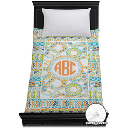Teal Ribbons & Labels Duvet Cover - Twin XL (Personalized)