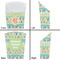 Teal Ribbons & Labels French Fry Favor Box - Front & Back View