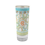 Teal Ribbons & Labels 2 oz Shot Glass - Glass with Gold Rim (Personalized)