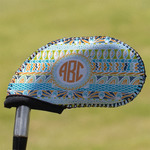 Teal Ribbons & Labels Golf Club Iron Cover - Single (Personalized)