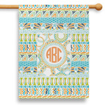 Teal Ribbons & Labels 28" House Flag - Single Sided (Personalized)