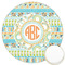 Teal Ribbons & Labels Icing Circle - Large - Front