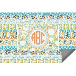 Teal Ribbons & Labels Indoor / Outdoor Rug - 3'x5' (Personalized)