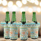 Teal Ribbons & Labels Jersey Bottle Cooler - Set of 4 - LIFESTYLE