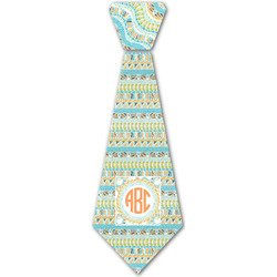 Teal Ribbons & Labels Iron On Tie - 4 Sizes w/ Monogram