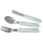 Teal Ribbons & Labels Kid's Flatware (Personalized)