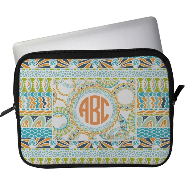 Custom Teal Ribbons & Labels Laptop Sleeve / Case - 13" (Personalized)