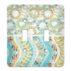 Teal Ribbons & Labels Light Switch Cover (2 Toggle Plate)