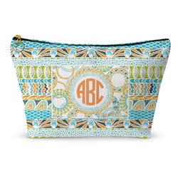 Teal Ribbons & Labels Makeup Bag - Small - 8.5"x4.5" (Personalized)