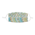 Teal Ribbons & Labels Kid's Cloth Face Mask - XSmall