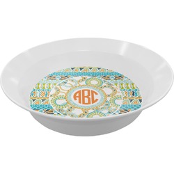 Teal Ribbons & Labels Melamine Bowl - 12 oz (Personalized)