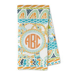 Teal Ribbons & Labels Kitchen Towel - Microfiber (Personalized)