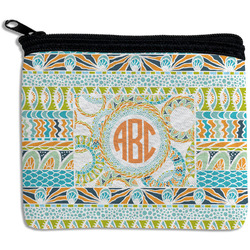 Teal Ribbons & Labels Rectangular Coin Purse (Personalized)