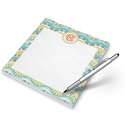 Teal Ribbons & Labels Notepad (Personalized)