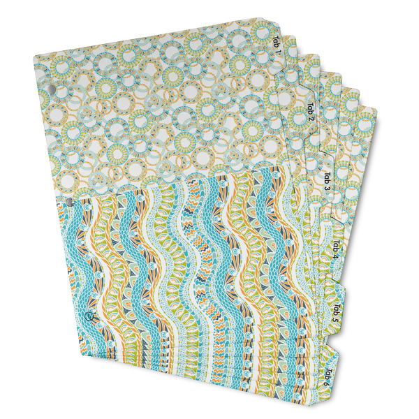 Custom Teal Ribbons & Labels Binder Tab Divider - Set of 6 (Personalized)