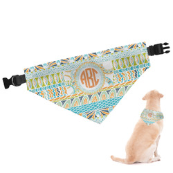Teal Ribbons & Labels Dog Bandana - Medium (Personalized)