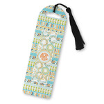 Teal Ribbons & Labels Plastic Bookmark (Personalized)