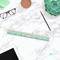 Teal Ribbons & Labels Plastic Ruler - 12" - LIFESTYLE