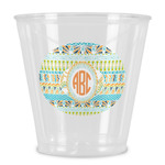 Teal Ribbons & Labels Plastic Shot Glass (Personalized)