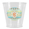 Teal Ribbons & Labels Plastic Shot Glasses - Front/Main