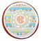 Teal Ribbons & Labels Printed Icing Circle - Large - On Cookie