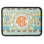 Teal Ribbons & Labels Iron On Rectangle Patch w/ Monogram