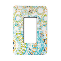 Teal Ribbons & Labels Rocker Style Light Switch Cover - Single Switch